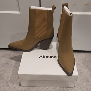 Abound Suede Pointed Toe Ankle Boots in Tan